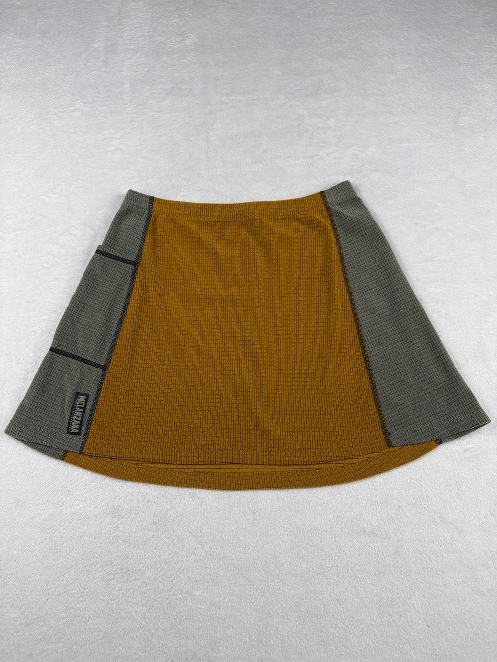 Melanzana Microgrid Skirt Mustard + Olive Women’s Small